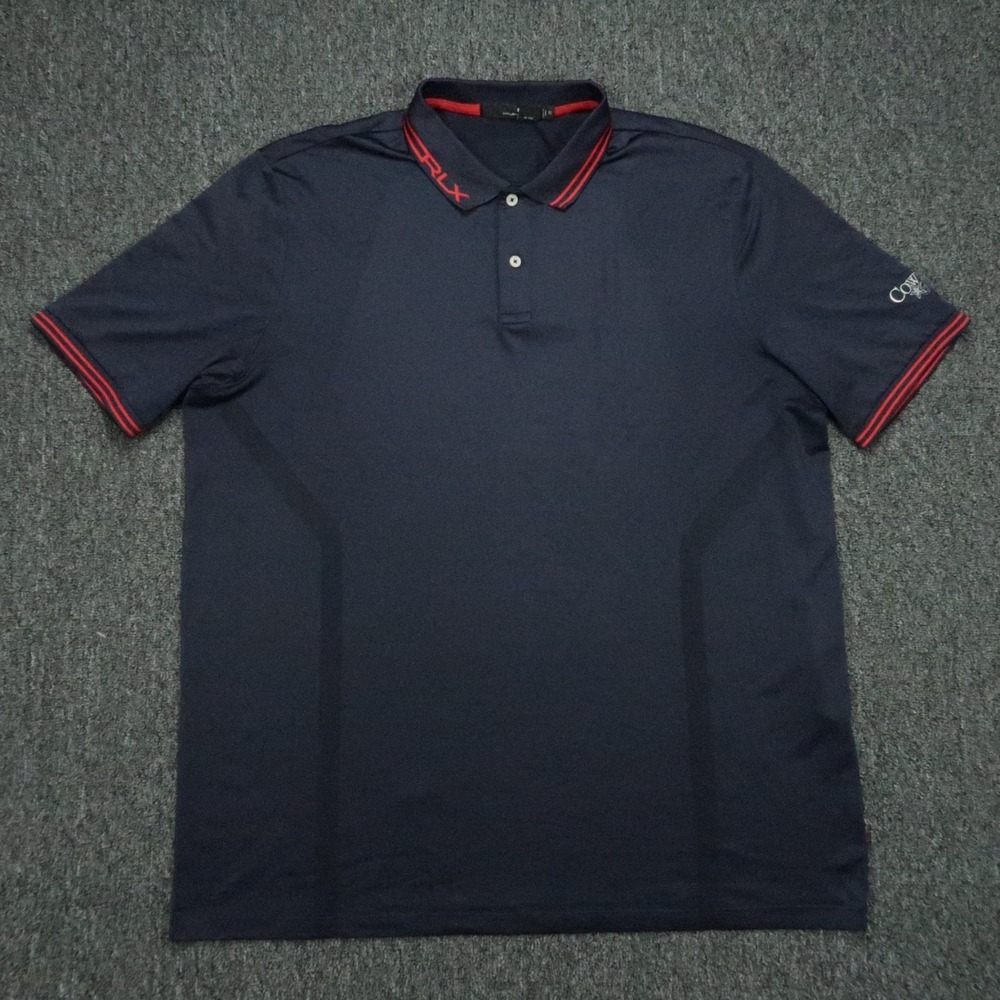 RLX Ralph Lauren Shirt Men XXL Blue Cowboys Golf Club England Soccer Polo 2XL